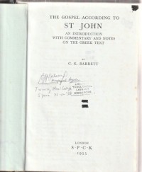 The gospel according to St. John: an introduction with commentary and notes on the greek text