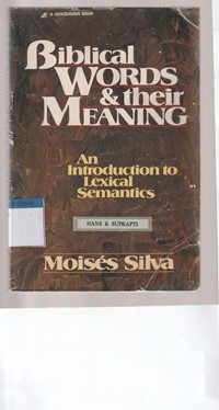 Biblical words and their meaning: an introduction to lexical semantics