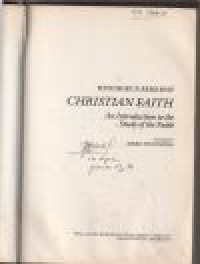 Christian faith: an introduction ...