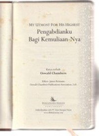 Pengabdianku bagi kemuliaanNya [My utmost for His highest]